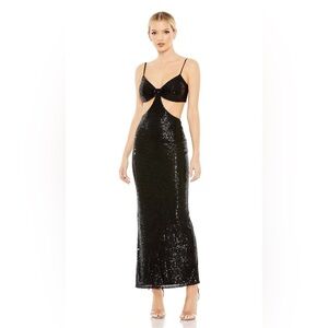 Mac Duggal Black Sleeveless Cocktail Gown